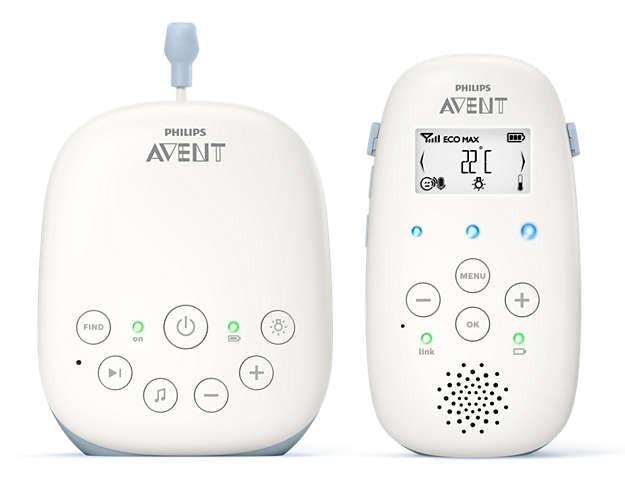 Avent Babyfoon SCD715/26 met nachtlampje, temperatuursensor en terugspreekfunctie voor complete ouderlijke zorg.