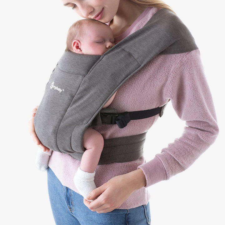 Ergobaby Embrace draagzak Knit in Heather Grey voor pasgeboren baby’s
