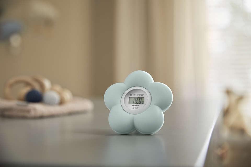Avent Digitale Badthermometer in Bloem Munt-ontwerp voor nauwkeurige meting van water- en kamertemperatuur