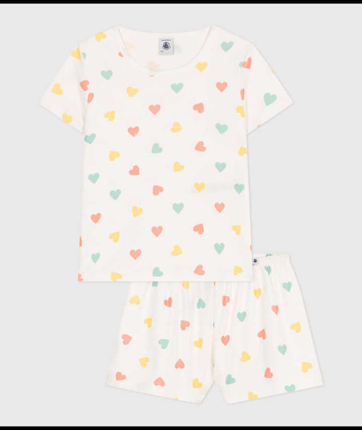 Pyjama 2-delig Kort Large Multi Hearts Marshmallow / Multi