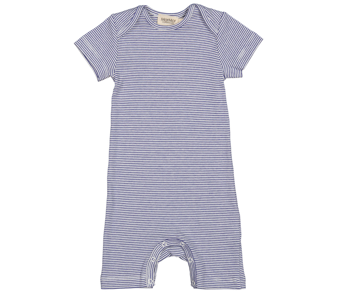 Kruippakje Kort Roxi Summer Fine Rib Stripe Blue