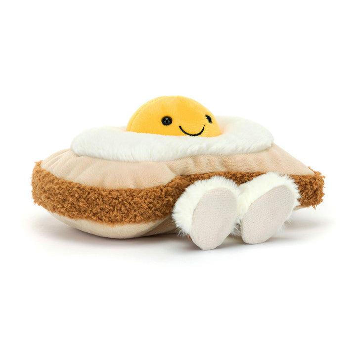Jellycat knuffel Egglantine Egg On Toast met pluizig eitje en getextureerde toast