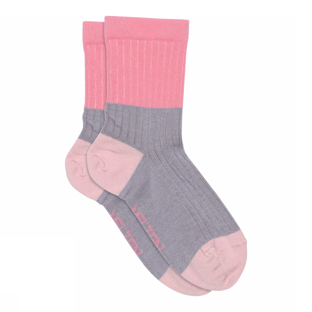 Sokken Colour Block Pink Cosmos