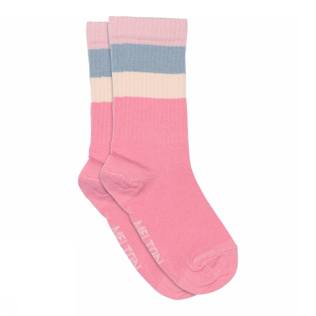 Sokken Wide Stripes Pink Cosmos