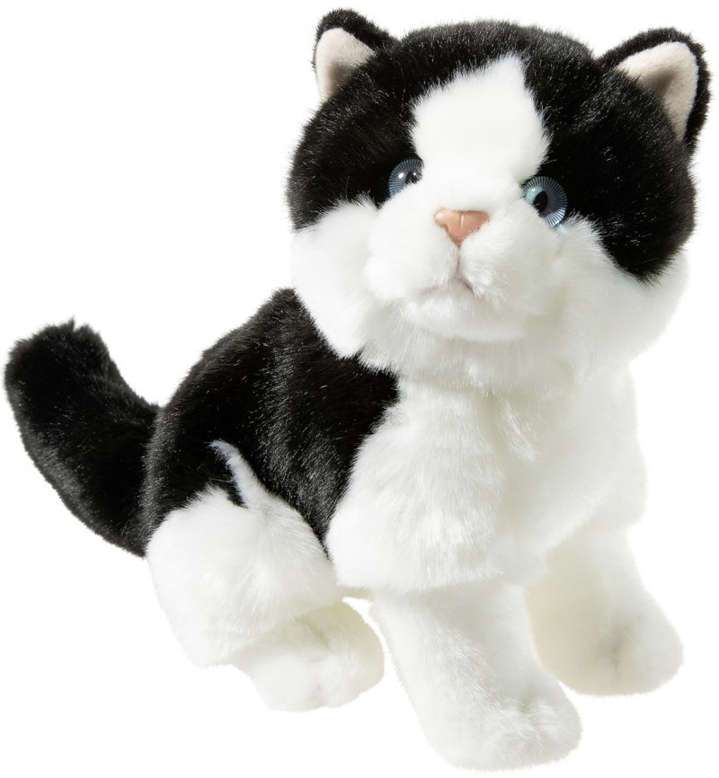 Heunec - Knuffel Kat Zwart / Wit | IJsblauwe Ogen