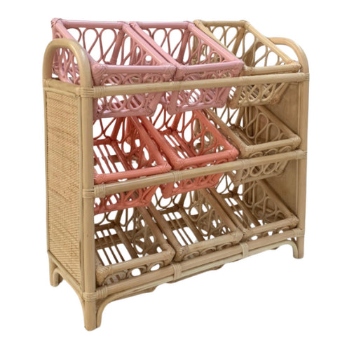 Cokos - Opbergmeubel Met Mandjes Renee Naturel / Roze / Lila