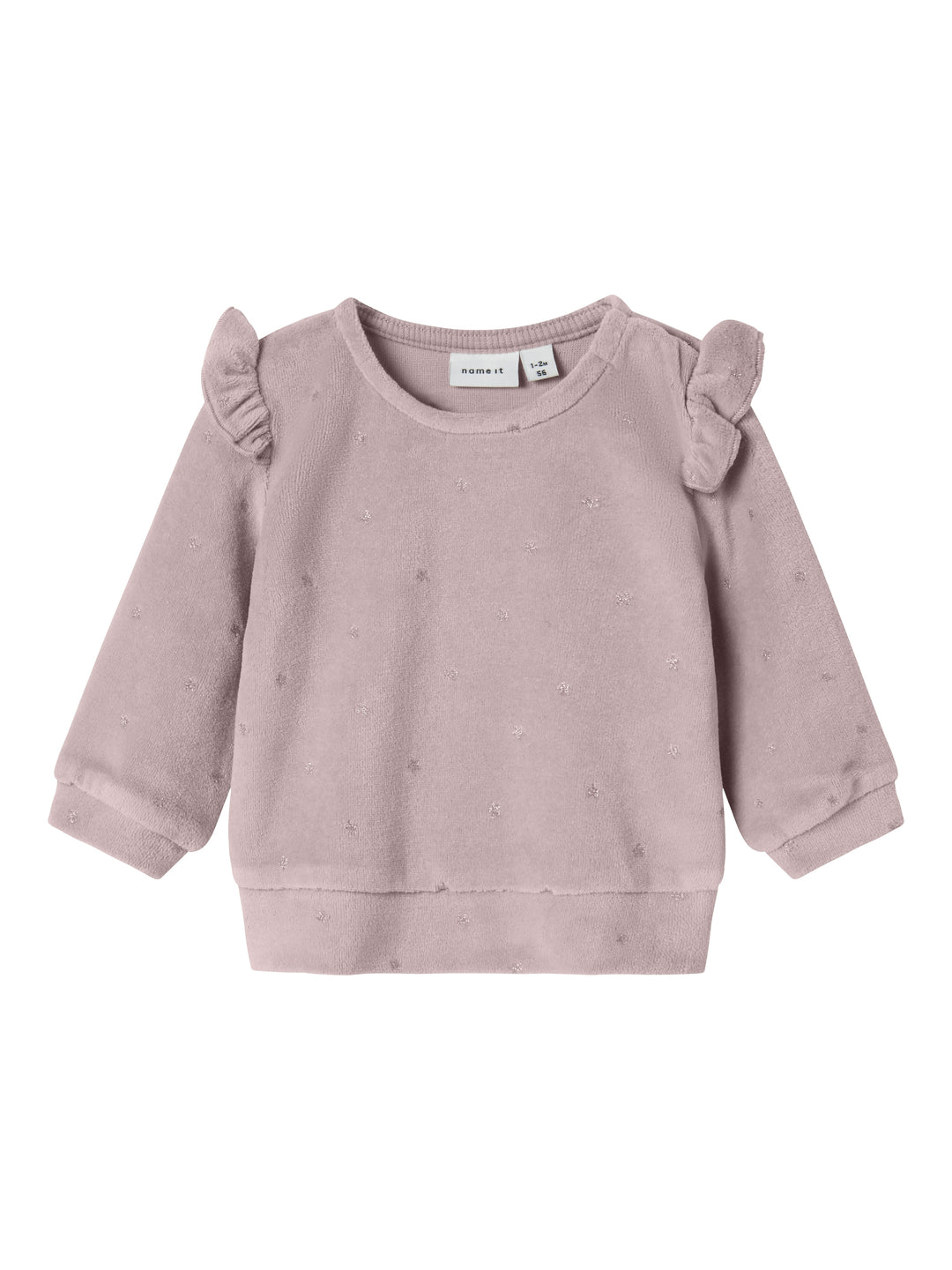 Sweater Norah Ruffle Velours Burnished Lilac