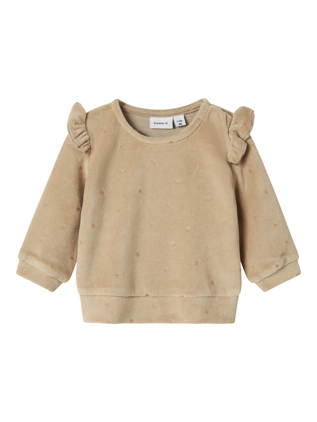 Sweater Norah Ruffle Velours Island Fossil
