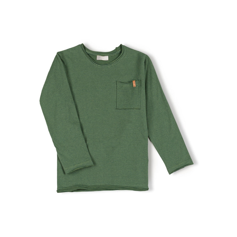 Nixnut - T-shirt Pocket Moss Stripe
