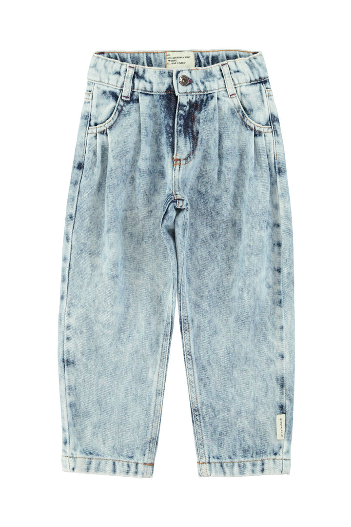 Piupiuchick - Jeans Broek Mom Fit Faded Denim Washed Blue