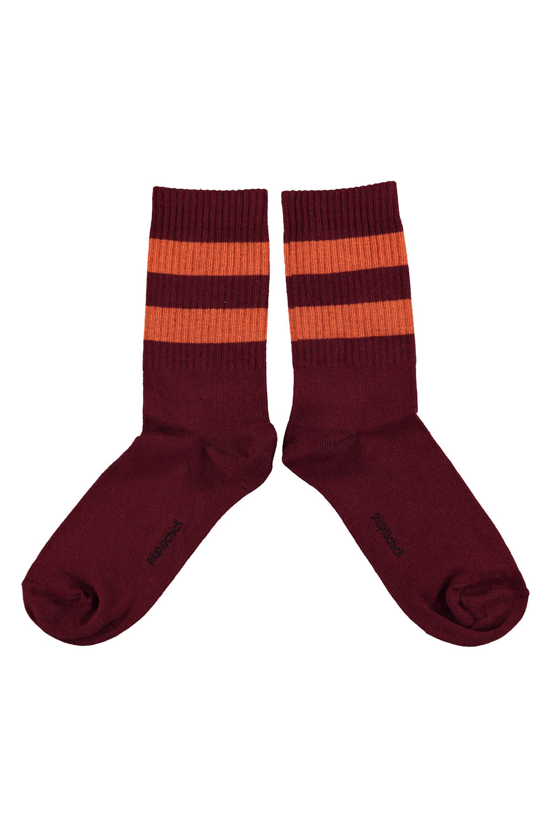 Piupiuchick - Sokken Stripes Bordeaux / Orange