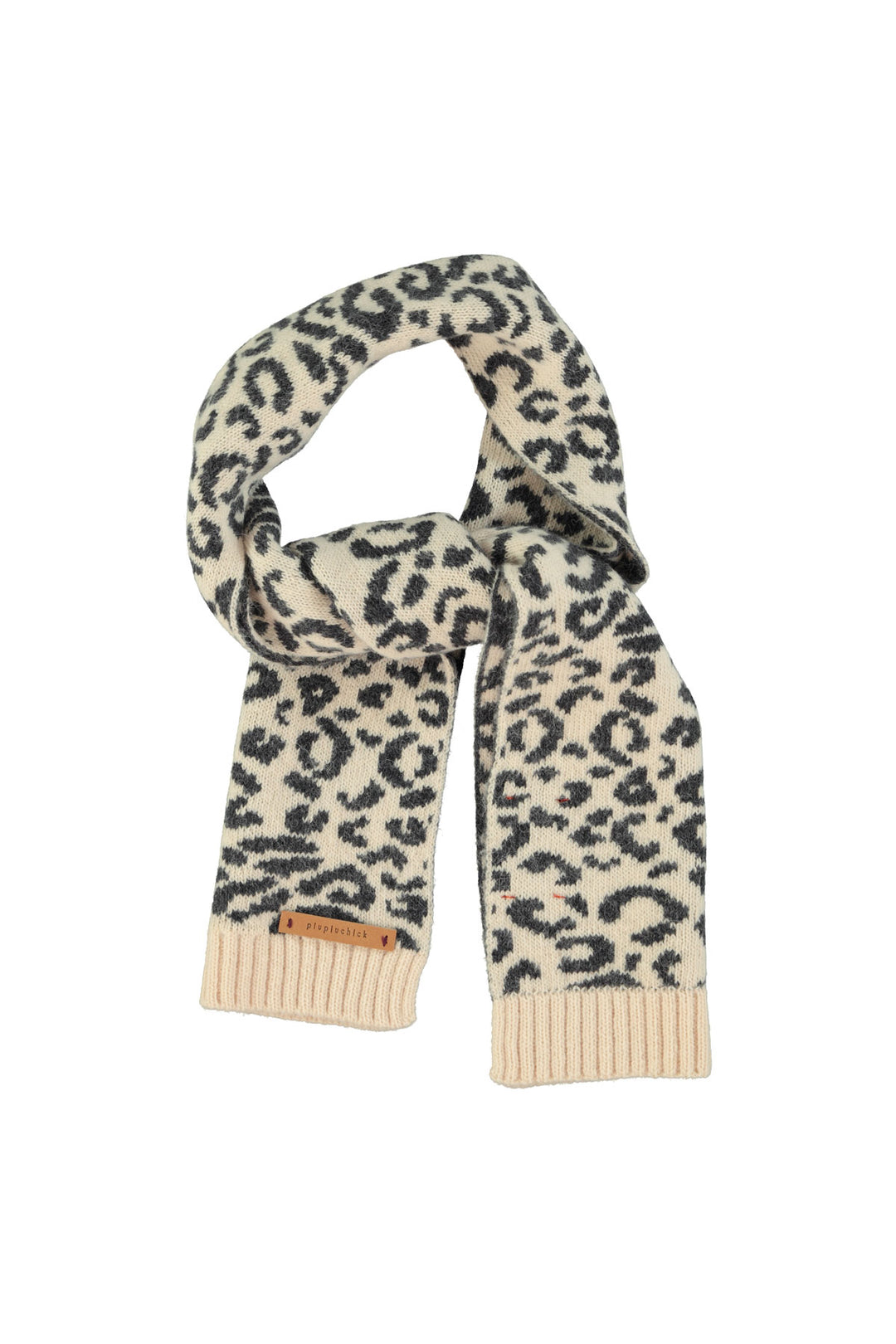 Piupiuchick - Sjaal Animal Knitted Light Pink / Black