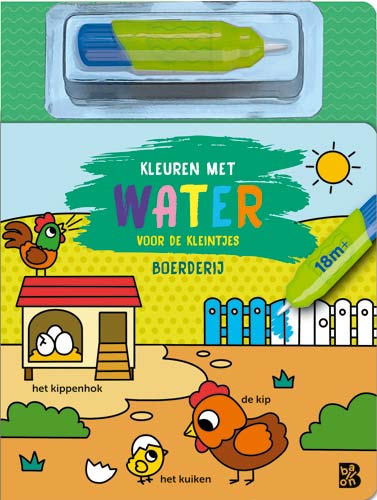 Standaard - Boek Kleuren Met Water Voor De Kleintjes Boerderij | Kartonboek