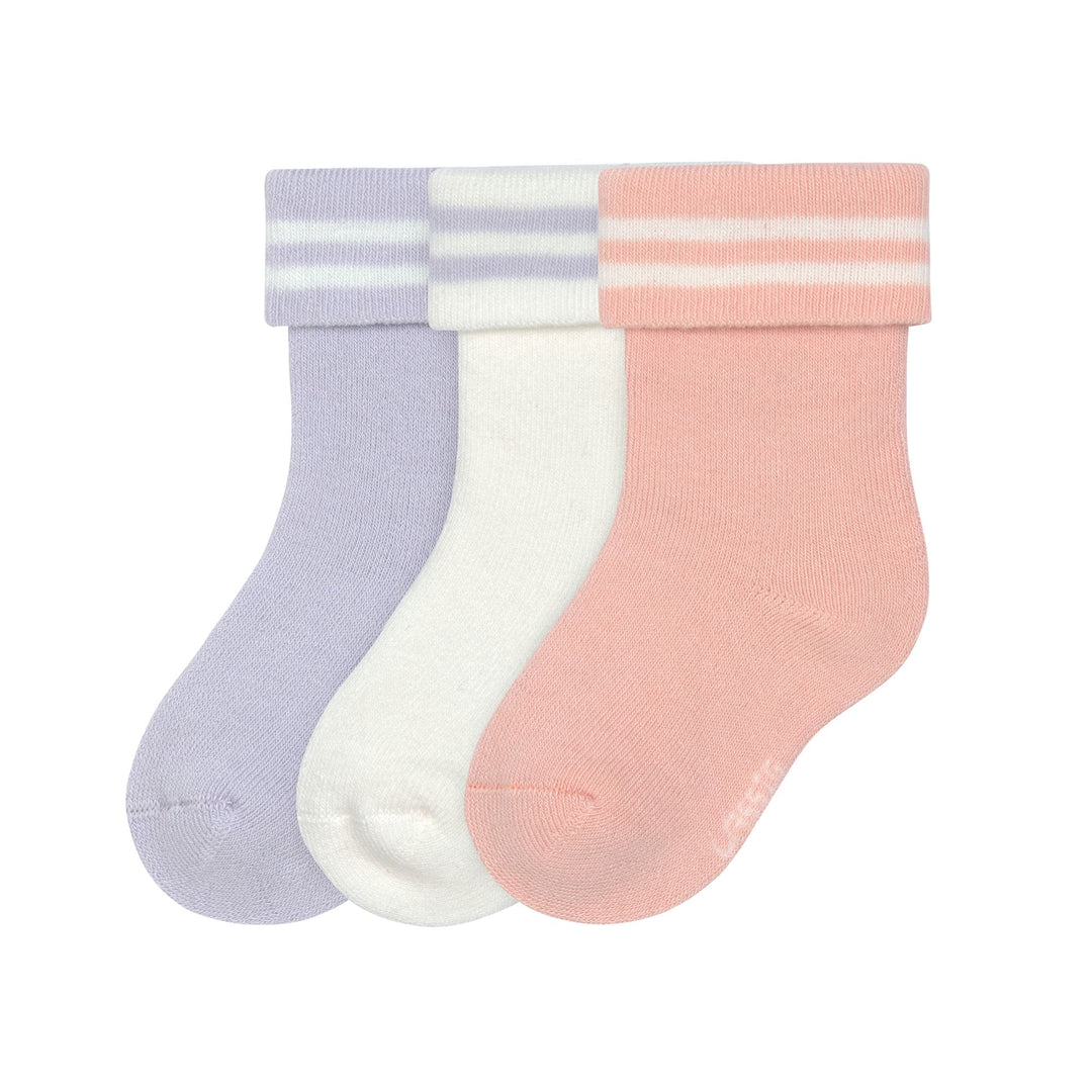 Lassig - Sokken Little Gang Terry Stripes Pastel Lilac / Peach (3pack)