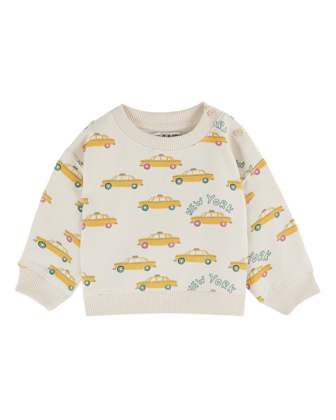 Emile et Ida - Sweater Baby Taxi All Over Printed Creme