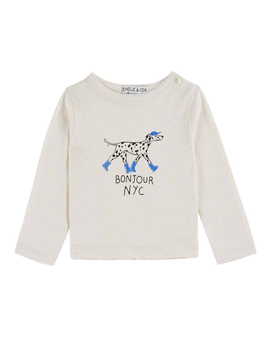 Emile et Ida - T-shirt Baby Dog Pattern Creme