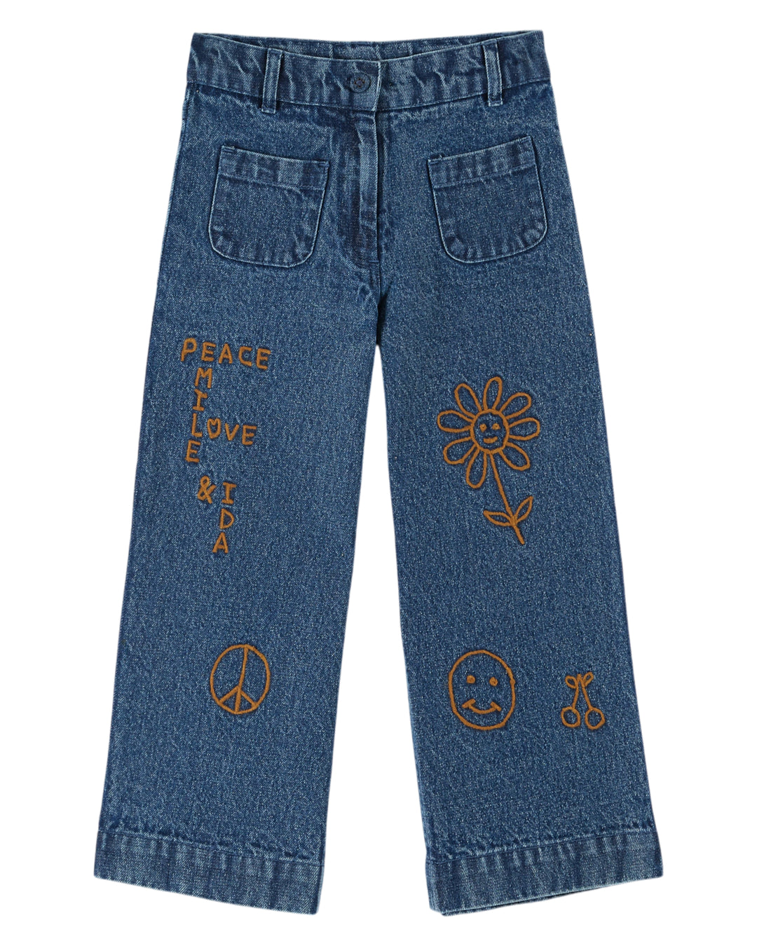 Emile et Ida - Broek Hippy Embroidered Denim