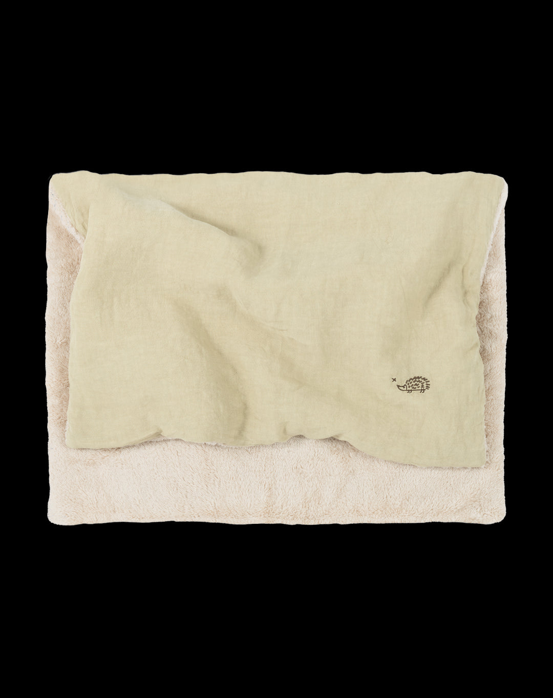 Nobodinoz - Deken 70 x 100 cm Winter Embroid French Linen Green Tea