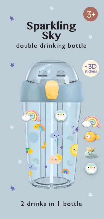 Petit Monkey - Drinkfles Sparkling Sky | Met stickers