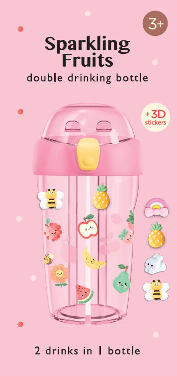 Petit Monkey - Drinkfles Sparkling Fruits | Met stickers