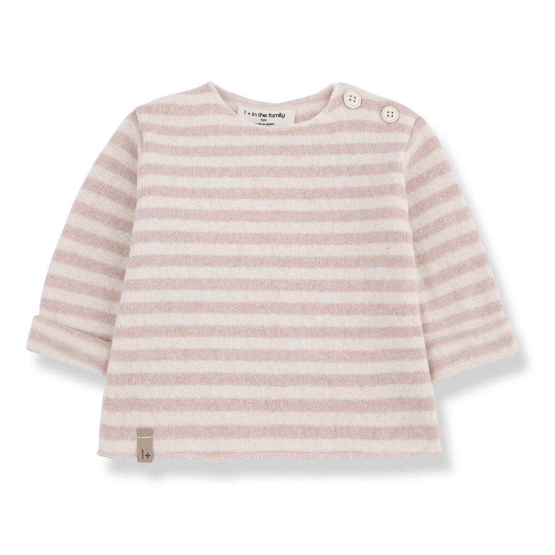 1+ In The Family - T-shirt Aubin Stripes Nude