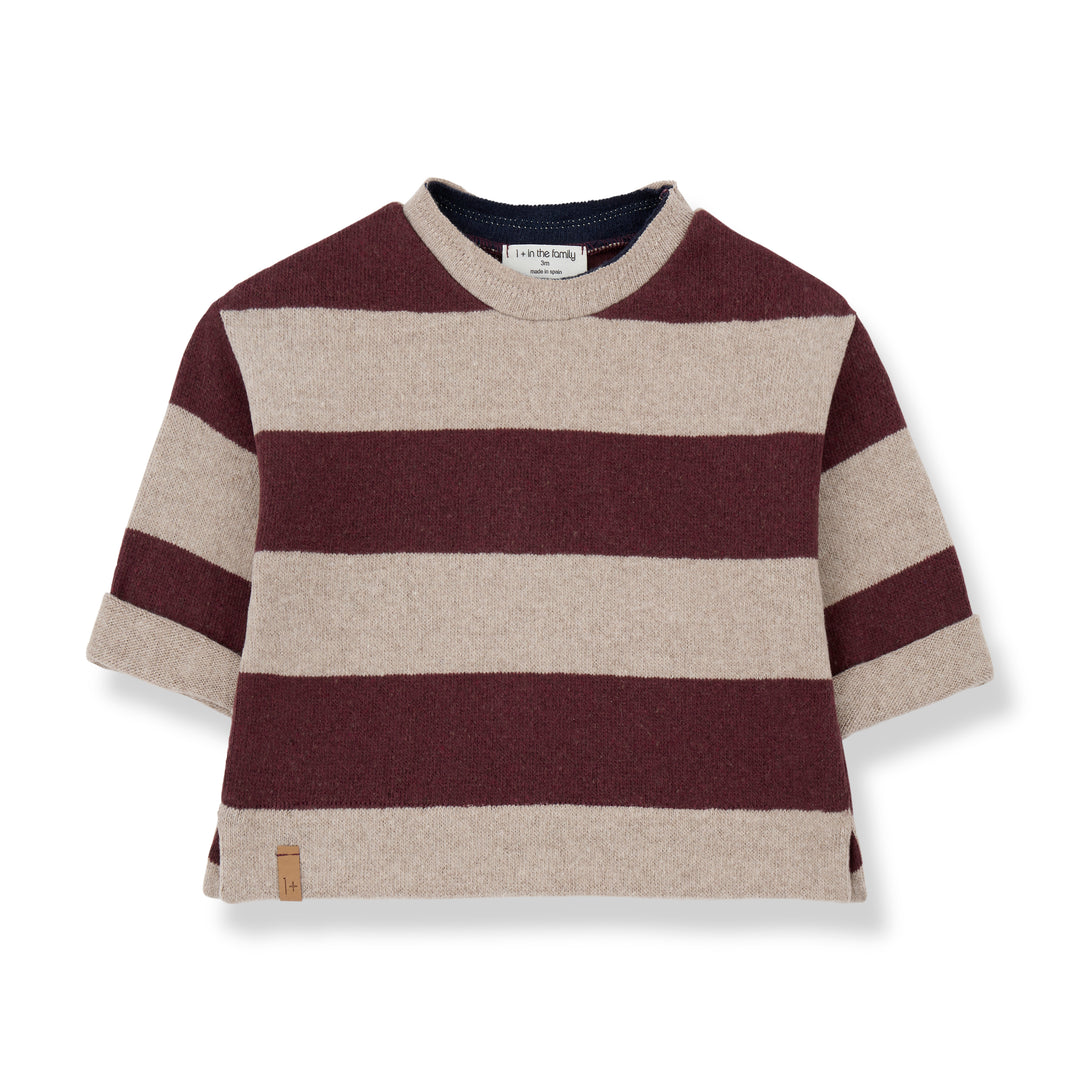 1+ In The Family - Sweater Knut Stripes Melanzana