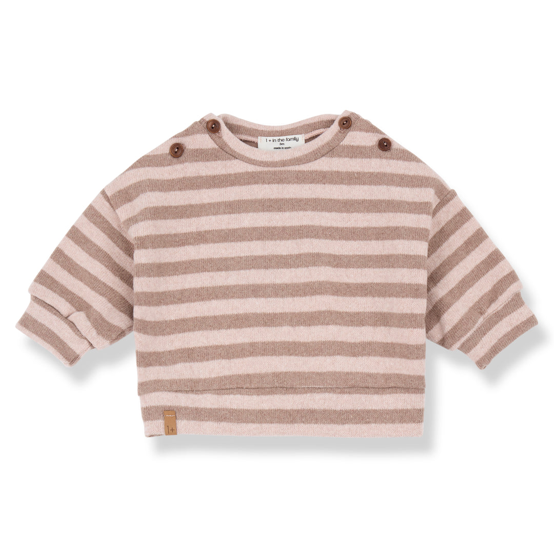 1+ In The Family - Sweater Dirk Stripes Nude