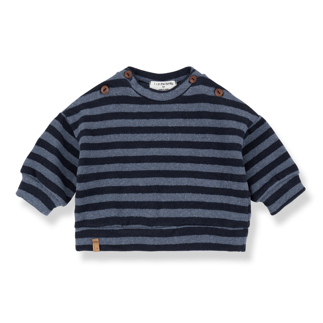1+ In The Family - Sweater Dirk Stripes Denim