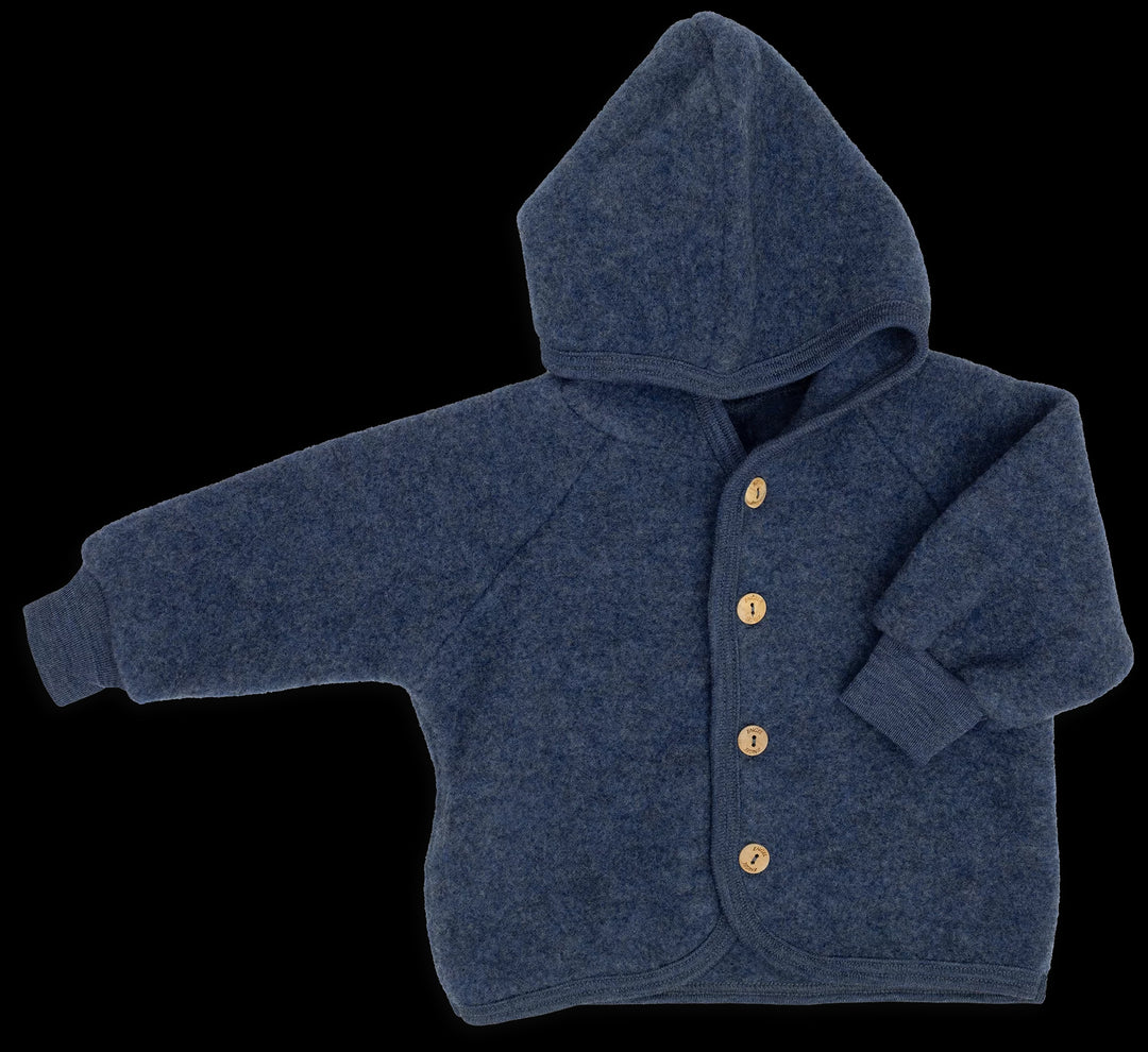 Engel - Fleece Jas Met Kap | Blue Melange