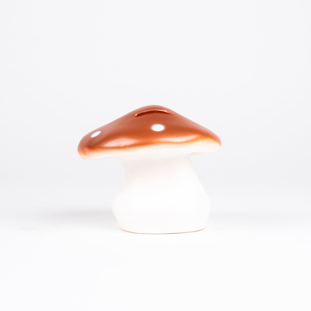 Egmont Toys spaarpot in paddenstoelvorm, koperkleurig met draaistop