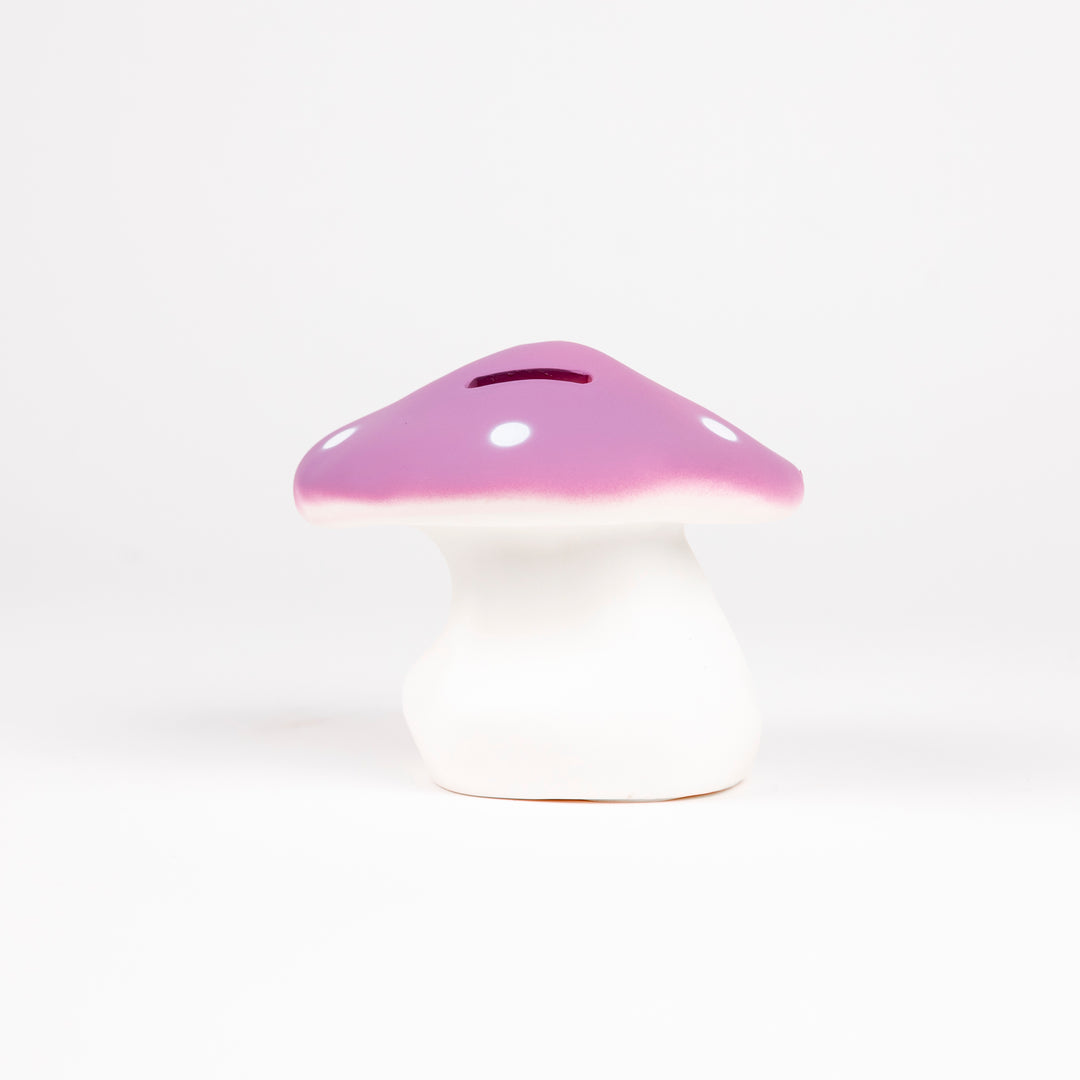 Egmont Toys spaarpot in paddenstoelvorm, lilakleurig met draaistop