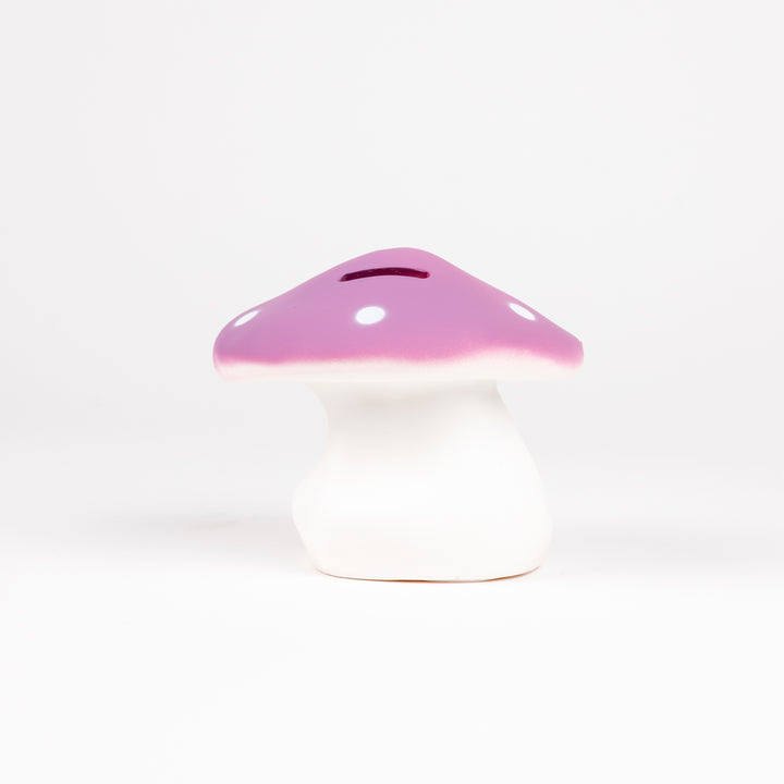 Egmont Toys spaarpot in paddenstoelvorm, lilakleurig met draaistop