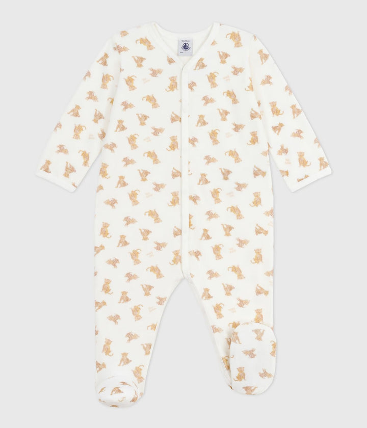 Petit Bateau pyjama met luipaardprint in Marshmallow / Multico