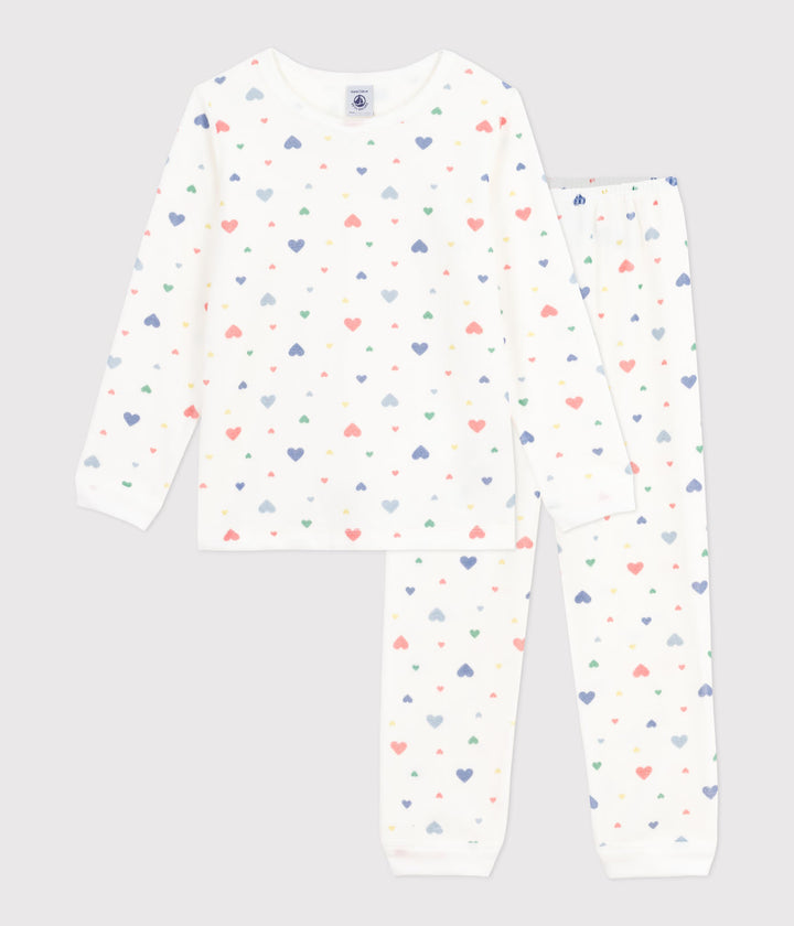 Petit Bateau 2-delige pyjama met multicolour hartjesprint