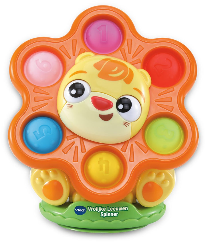 Vtech Vrolijke Leeuwen Spinner met draaiende manen en zuignap, geel