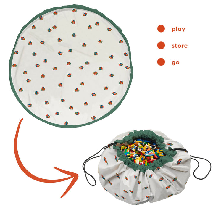 Play & Go speeltapijt met slakmotief, opbergzak en deken in één