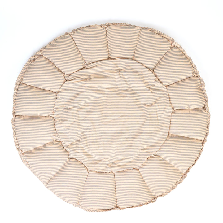 Play & Go Speelmat Blue Stripes Brown, omgevormd tot babynestje en opbergzak, ideaal voor baby’s