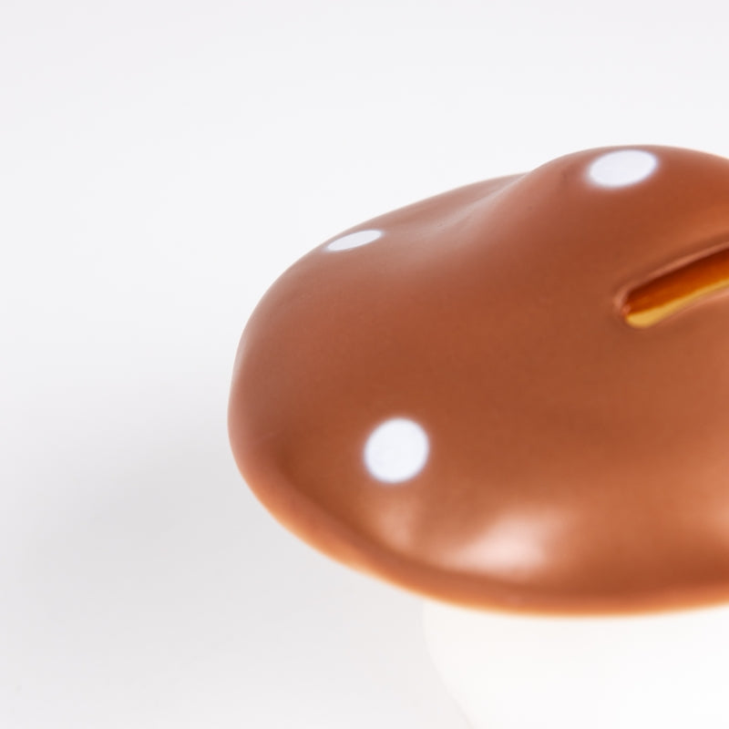 Egmont Toys spaarpot in paddenstoelvorm, koperkleurig met draaistop