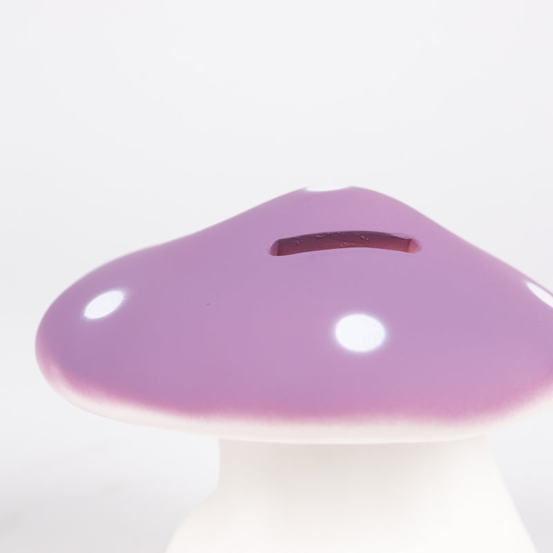 Egmont Toys spaarpot in paddenstoelvorm, lilakleurig met draaistop