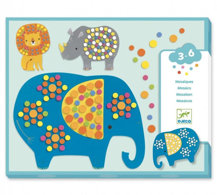 Djeco Mozaïek Zachte Jungle – mozaïek knutselset voor kinderen met jungle-thema