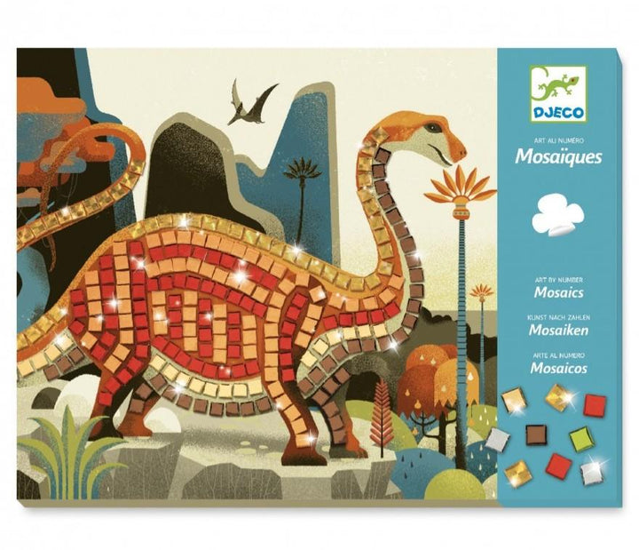 Djeco Mozaïek Dinosaurussen – knutselset met metallic stickers voor dino mozaïek