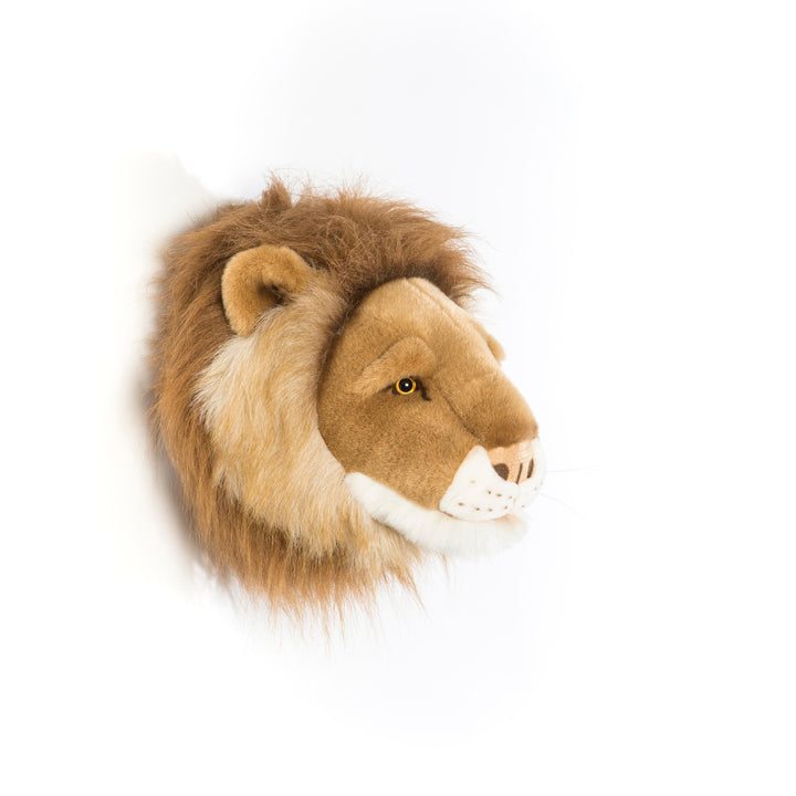 Cesar de leeuw dierenhoofd van Wild & Soft, goudbruin met manen, decor voor kinderkamer