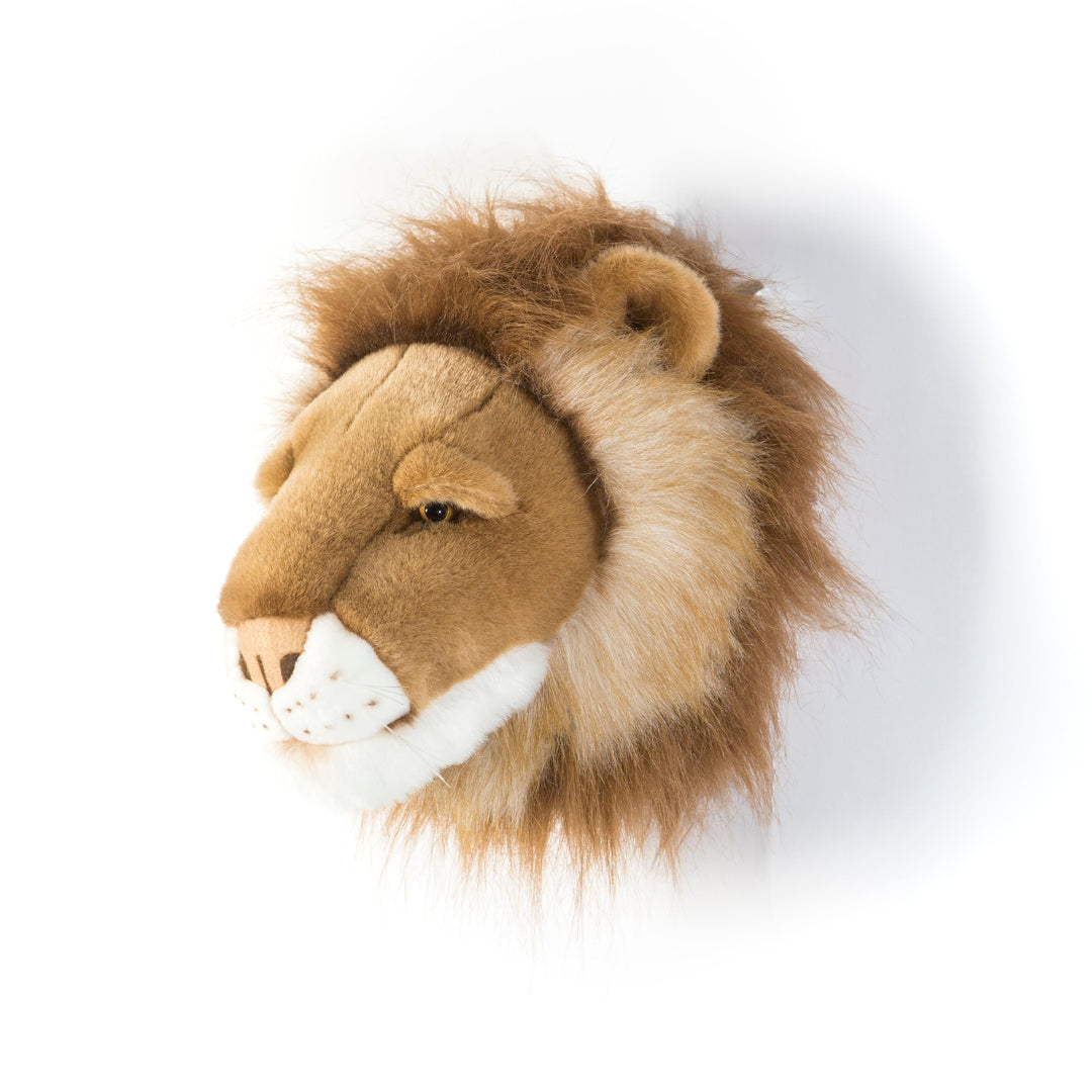 Cesar de leeuw dierenhoofd van Wild & Soft, goudbruin met manen, decor voor kinderkamer