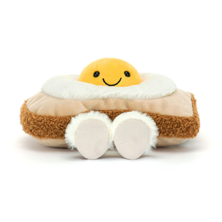 Jellycat knuffel Egglantine Egg On Toast met pluizig eitje en getextureerde toast