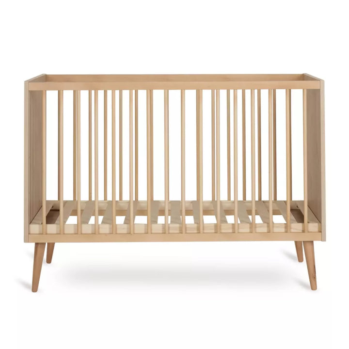 "Quax Cocoon Natural Oak babybed 60 x 120 cm met verstelbare bodem en elegante beukenhouten poten"