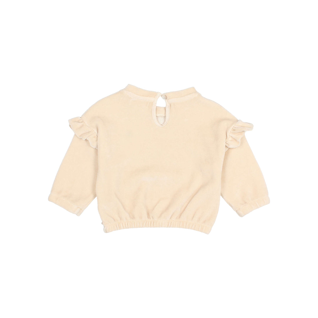 Búho - Sweater Baby Tulip Velvet Ruffle Ivory
