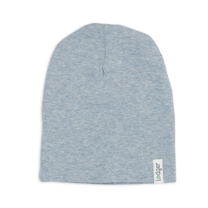Babymuts Lodger Beanie Melange in Blue Fogg – zacht biologisch katoen