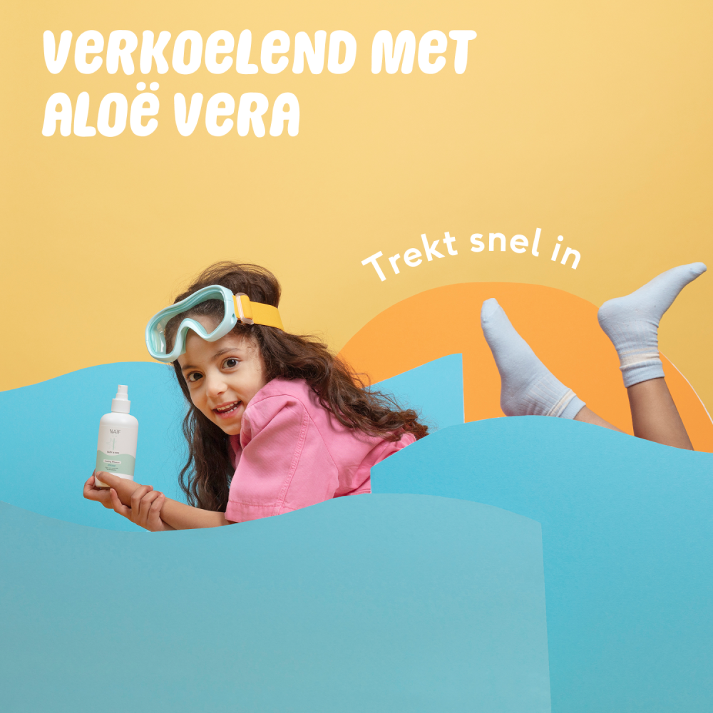 Naïf aftersun gel 100ml met aloë vera voor kalmerende huidverzorging