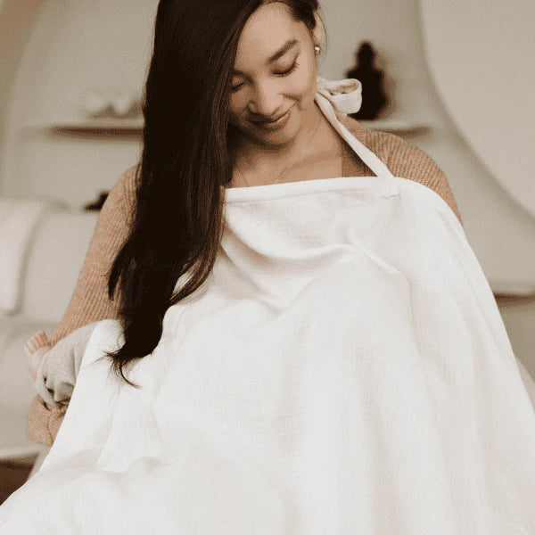 Ilmaha borstvoedingsdoek in Champagnekleur, ademend hydrofiel katoen