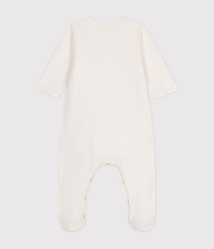 Zachte Petit Bateau babybody met hartje in marshmallowkleur